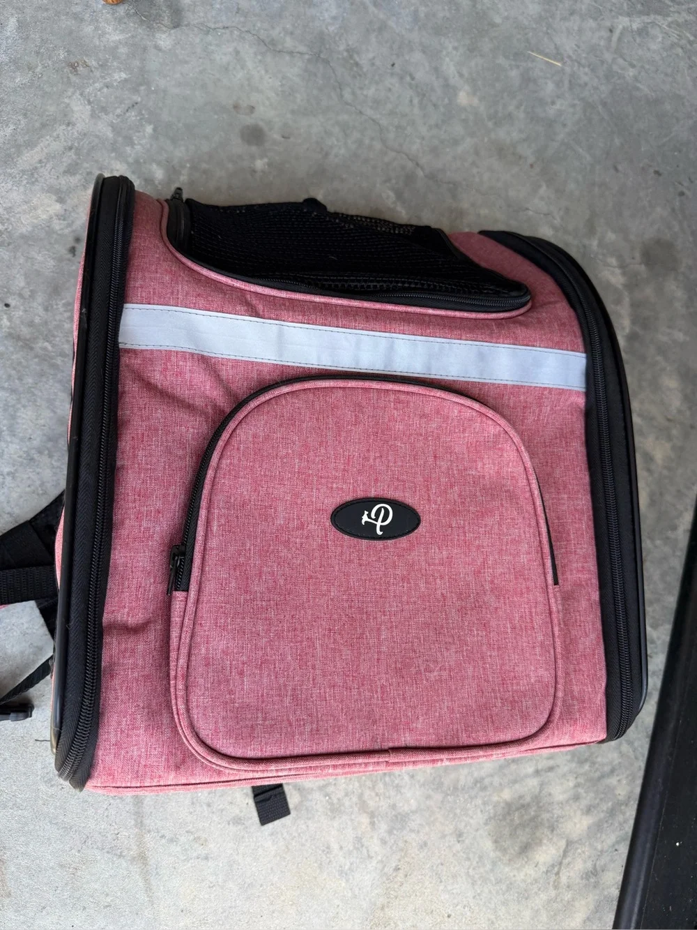 Pink Pet Carrier Backpack with Front Pocket adjustable straps